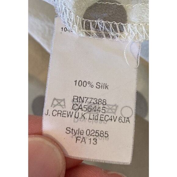 J Crew Dot 100% Silk Button Up Shirt Size XS Women’s Gray - Picture 4 of 8